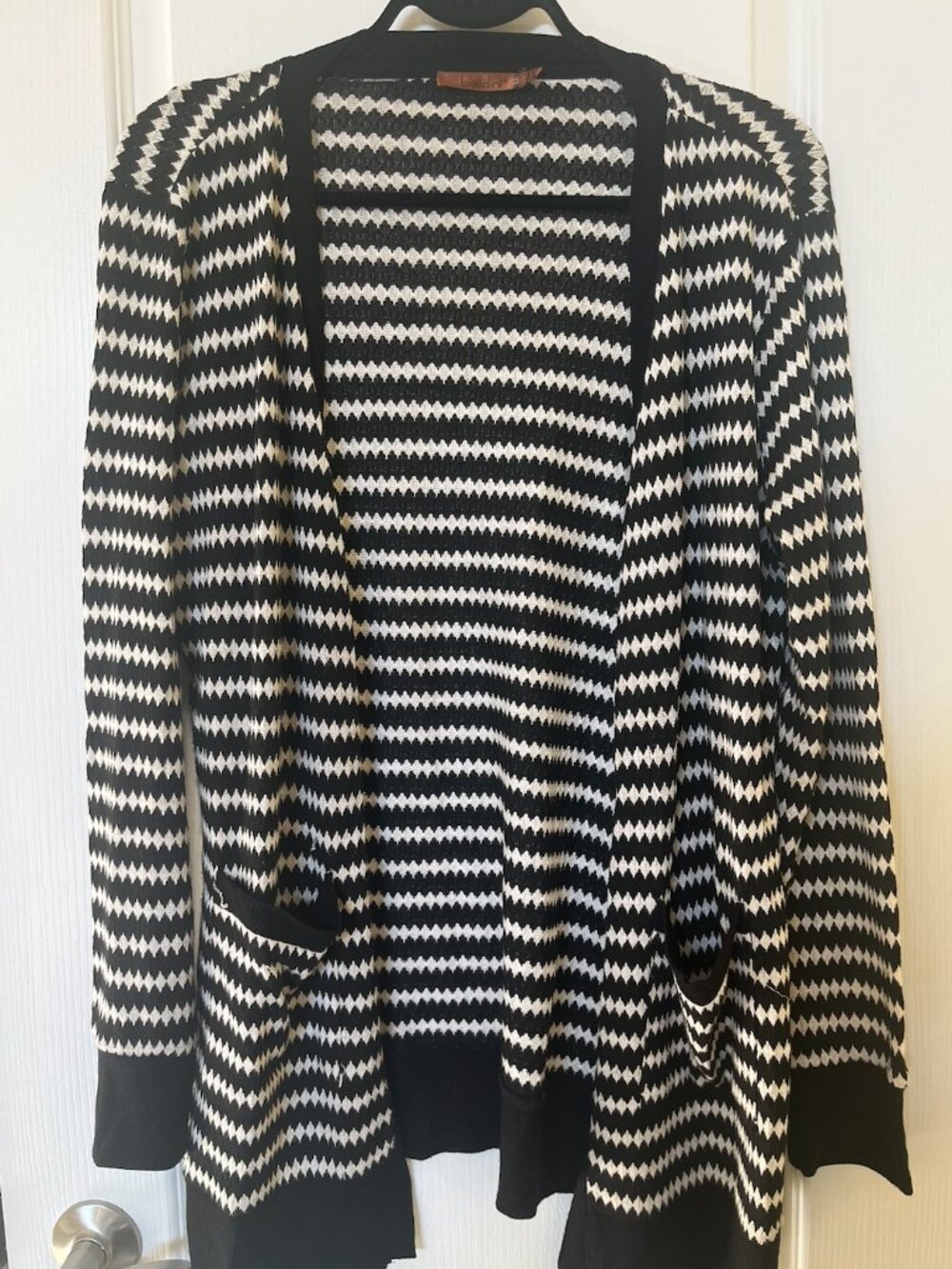 Lightweight Black & White Knit Cardigan